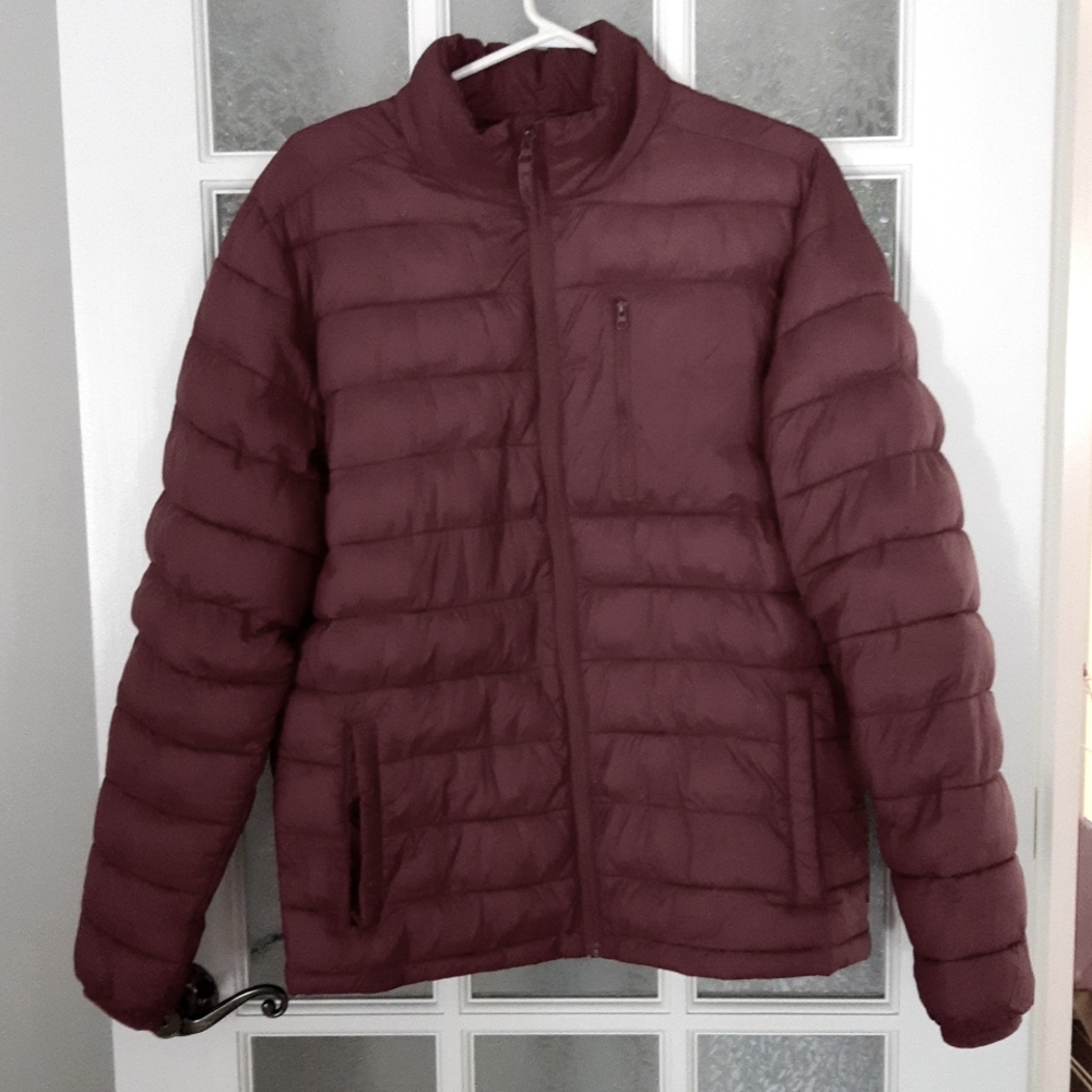 Joe Fresh Burgundy Light Puffer Coat